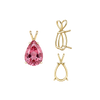 Pear Shape Four Prong Double Wire Pendants in 14K Gold (4.50 x 2.75 mm - 24.00 x 16.00 mm)