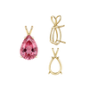 Pear Shape Four Prong Double Wire Pendants in 14K Gold (4.50 x 2.75 mm - 24.00 x 16.00 mm)