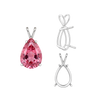 Pear Shape Four Prong Double Wire Pendants in 14K Gold (4.50 x 2.75 mm - 24.00 x 16.00 mm)