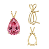 Pear Shape Four Prong Double Wire Pendants in 14K Gold (4.50 x 2.75 mm - 24.00 x 16.00 mm)