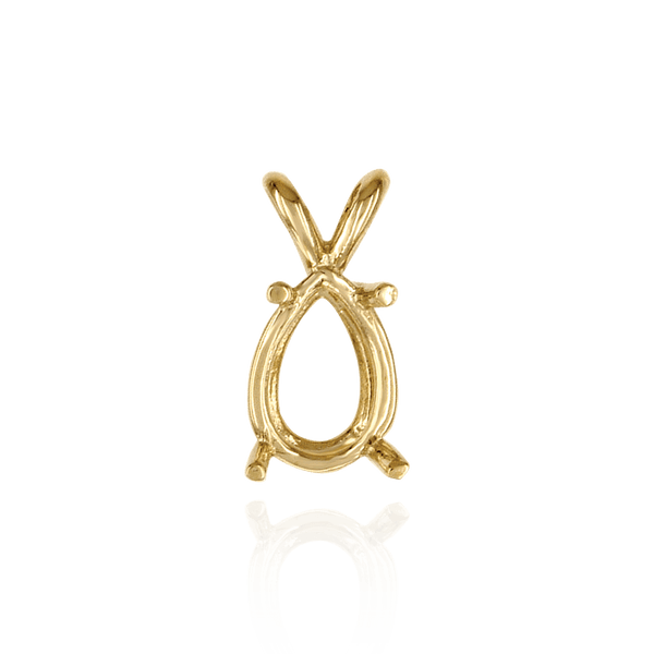 Pear Shape Four Prong Double Wire Pendants in 14K Gold (4.50 x 2.75 mm - 24.00 x 16.00 mm)