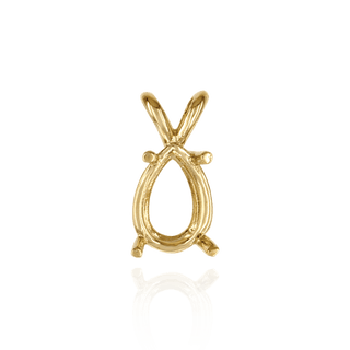Pear Shape Four Prong Double Wire Pendants in 14K Gold (4.50 x 2.75 mm - 24.00 x 16.00 mm)