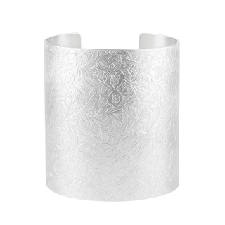 Sterling Silver Floral Pattern Cuff Bracelet PP-5C