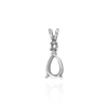 Pear Shape V-End Heavy Double Wire Pendants With 1 Accent in 14K Gold (4.25 x 2.50 mm - 21.50 x 14.00 mm)