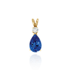 Pear Shape V-End Heavy Double Wire Pendants With 1 Accent in 14K Gold (4.25 x 2.50 mm - 21.50 x 14.00 mm)