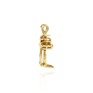 Pear Shape V-End Heavy Double Wire Pendants With 3 Accents in 14K Gold (4.25 x 2.50 mm - 20.50 x 13.50 mm)