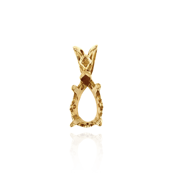 Pear Shape V-end Filigree Pendants in 14K Gold (5.00 x 3.00 mm - 20.00 x 12.00 mm)