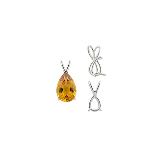 Pear Shape V-End Double Wire Pendants in 14K Gold (4.25 x 2.50 mm - 13.00 x 8.00 mm)