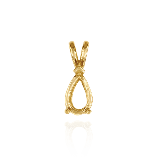 Pear Shape V-End Double Wire Pendants in 14K Gold (4.25 x 2.50 mm - 22.50 x 13.50 mm)