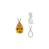 Pear Shape V-End Double Wire Pendants in Sterling Silver (4.25 x 2.50 mm - 13.00 x 8.00 mm)