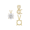 Round Four Prong Double Wire Pendants in 18K Gold (3.00 mm - 9.75 mm)