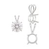 Round Four Prong Double Wire Pendants in 14K Gold (3.00 mm - 9.75 mm)