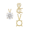 Round Four Prong Double Wire Pendants in 18K Gold (3.00 mm - 9.75 mm)