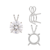 Round Four Prong Double Wire Pendants in 18K Gold (3.00 mm - 9.75 mm)