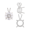 Round Four Prong Double Wire Pendants in 14K Gold (3.00 mm - 9.75 mm)