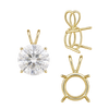 Round Four Prong Double Wire Pendants in 14K Gold (3.00 mm - 9.75 mm)