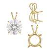 Round Four Prong Double Wire Pendants in 14K Gold (3.00 mm - 9.75 mm)
