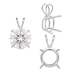 Round Four Prong Double Wire Pendants in 18K Gold (3.00 mm - 9.75 mm)