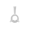 Round Three Prong Basket Pendant in Sterling Silver (3.00 mm - 8.50 mm)