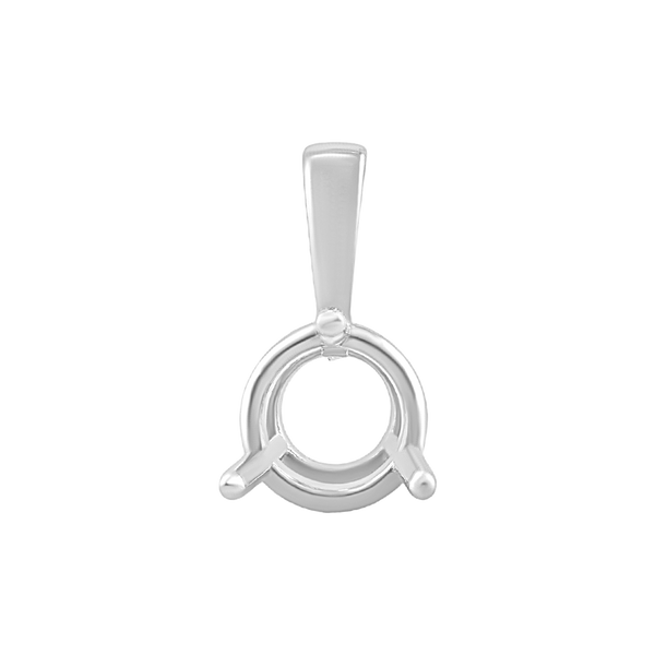 Round Three Prong Basket Pendant in Sterling Silver (3.00 mm - 8.50 mm)