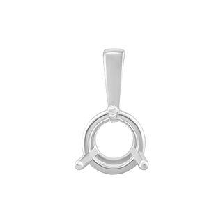 Round Three Prong Basket Pendant in Sterling Silver (3.00 mm - 8.50 mm)