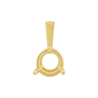 Round Three Prong Basket Pendant in 14K Gold (3.00 mm - 8.50 mm)