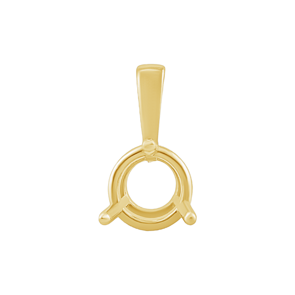 Round Three Prong Basket Pendant in 14K Gold (3.00 mm - 8.50 mm)