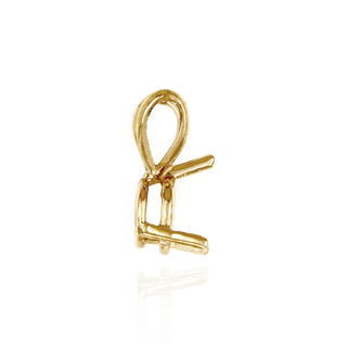 Round Three Prong Double Wire Pendants in 14K Gold (4.00 mm - 6.50 mm)