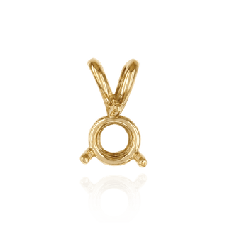 Round Three Prong Double Wire Pendants in 14K Gold (4.00 mm - 6.50 mm)