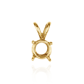 Round Four Prong Double Wire Pendants in 14K Gold (3.00 mm - 9.75 mm)