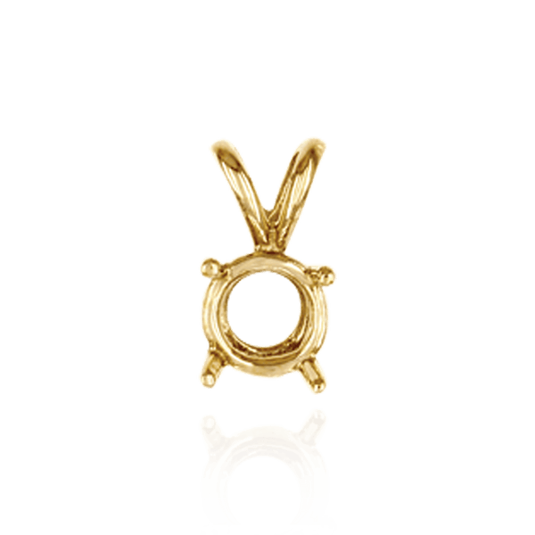 Round Four Prong Double Wire Pendants in 14K Gold (3.00 mm - 9.75 mm)