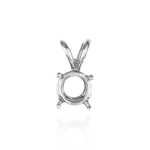 Round Four Prong Double Wire Pendants in 14K Gold (3.00 mm - 9.75 mm)