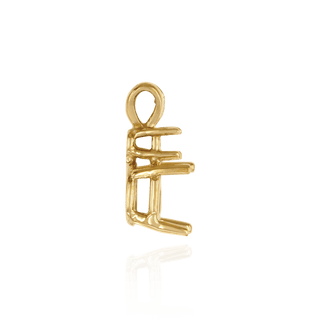 Round Four Prong Double Wire Heavy Pendants With 1 Accent in 14K Gold (3.40 mm -  10.00 mm)