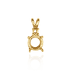 Round Four Prong Double Wire Heavy Pendants With 1 Accent in 14K Gold (3.40 mm -  10.00 mm)