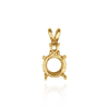 Round Four Prong Double Wire Heavy Pendants With 1 Accent in 14K Gold (3.40 mm -  10.00 mm)