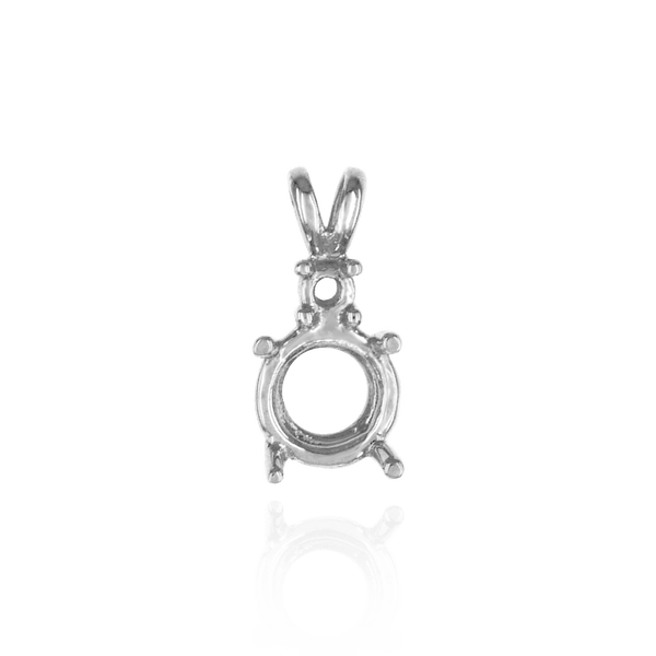 Round Four Prong Double Wire Heavy Pendants With 1 Accent in 14K Gold (3.40 mm -  10.00 mm)