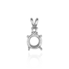 Round Four Prong Double Wire Heavy Pendants With 1 Accent in 14K Gold (3.40 mm -  10.00 mm)