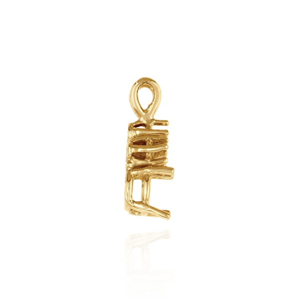 Round Four Prong Double Wire Pendants With 3 Accents in 14K Gold (3.40 mm - 10.00 mm)