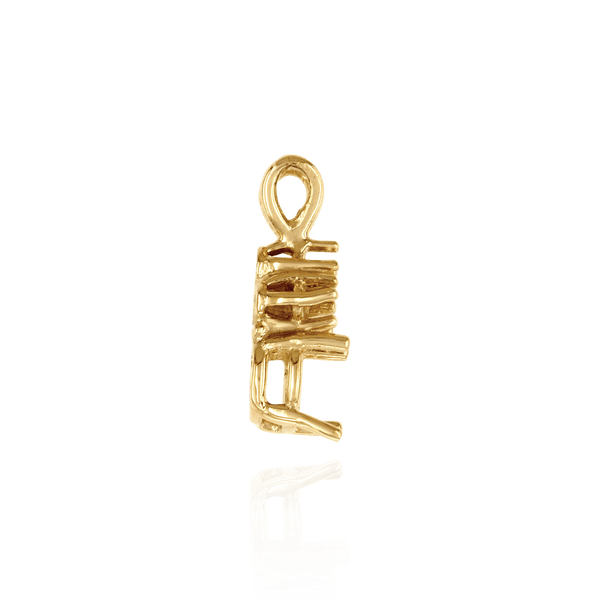 Round Four Prong Double Wire Pendants With 3 Accents in 14K Gold (3.40 mm - 10.00 mm)