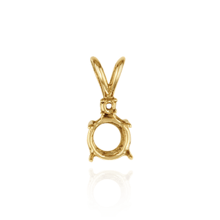 Round Four Prong Double Wire Light Pendants With 1 Accent in 14K Gold (3.50 mm - 6.50 mm)