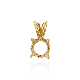 Round Four Prong Filigree Pendants in 14K Gold (3.00 mm - 22.00 mm)