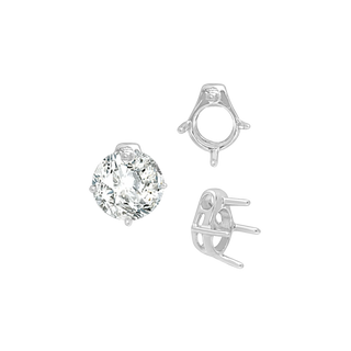 Four Prong Round Slider in Sterling Silver (5.50 mm - 10.00 mm)