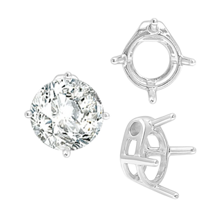 Four Prong Round Slider in Sterling Silver (5.50 mm - 10.00 mm)