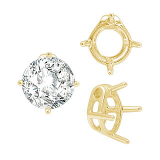 Four Prong Round Slider in 14K Gold (5.50 mm - 10.00 mm)