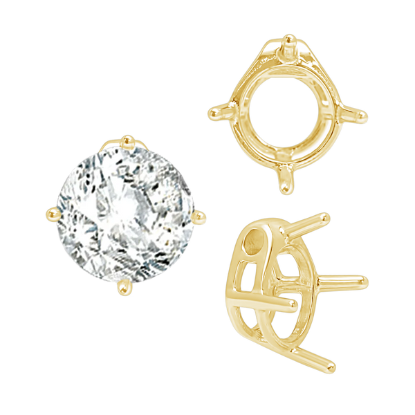 Four Prong Round Slider in 14K Gold (5.50 mm - 10.00 mm)