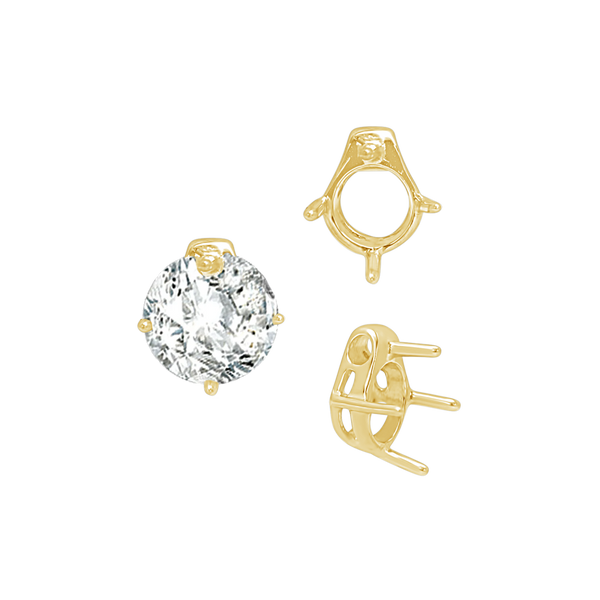 Four Prong Round Slider in 14K Gold (5.50 mm - 10.00 mm)