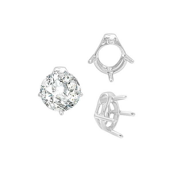 Four Prong Round Slider in 14K Gold (5.50 mm - 10.00 mm)