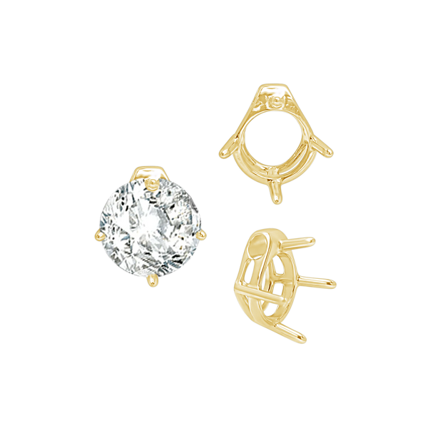 Four Prong Round Slider in 14K Gold (5.50 mm - 10.00 mm)