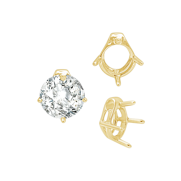 Four Prong Round Slider in 14K Gold (5.50 mm - 10.00 mm)