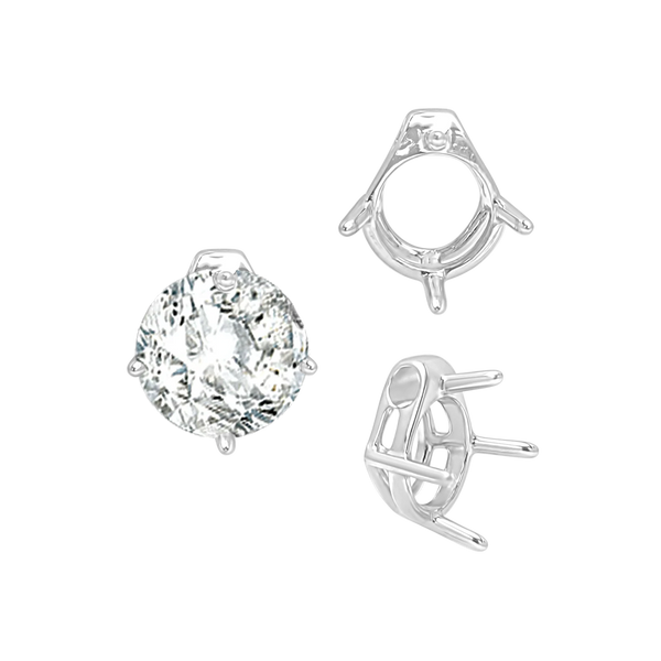 Four Prong Round Slider in Sterling Silver (5.50 mm - 10.00 mm)